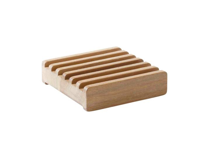 Livetastic Seifenschale, Naturfarben, Teakfarben, Holz, Teakholz, vollmassiv, 10x3x10 cm, Badaccessoires, Seifenschalen