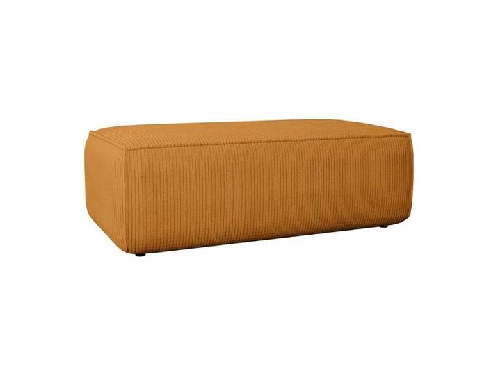 Pouf en velours côtelé orange clair AMELIA