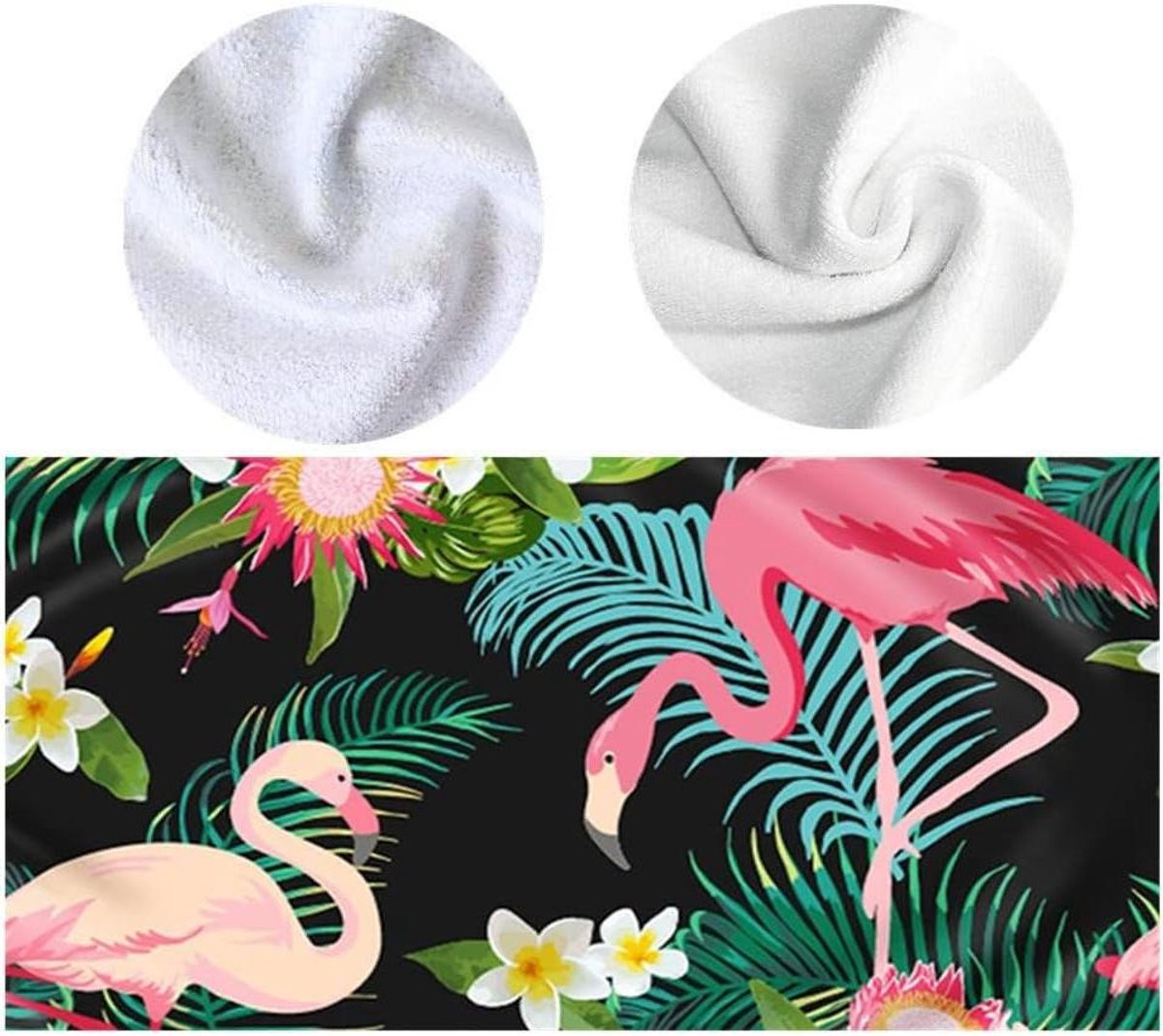 Strandlaken Microfiber Stranddoek Groen Tropic Leaf 80 x 160 cm