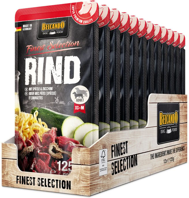 Belcando Finest Selection Vitela com Massa de Ovo & Abobrinha 12 un x 125g