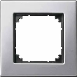 Merten M-PLAN Rahmen, 1f, platinsilber, matt, Metall, geeignet für Geräteeinbaukanal, geeignet für Unterputz-Installation