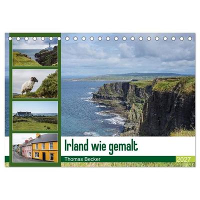 Irland wie gemalt (Tischkalender 2027 DIN A5 quer), CALVENDO Monatskalender