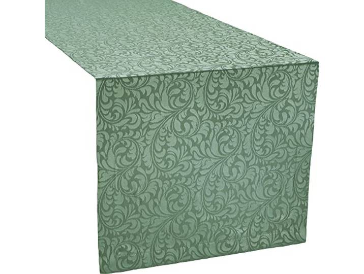 Erwin Müller Tischwäsche, Tischläufer Uni, Serie Hamm Salbei Größe 40x130 cm - mit hochwertigem Kuvertsaum und Fleckschutz ausgerüstet