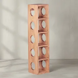 KADIMA DESIGN Weinregal NAKO Massivholz: 70 cm, 5 Ablagefächer, Wandmontage, Sheesham