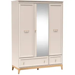 DREHTÜRENSCHRANK CUNEO 135,5/193/54,6 cm 3-türig mit Spiegel Kaschmir