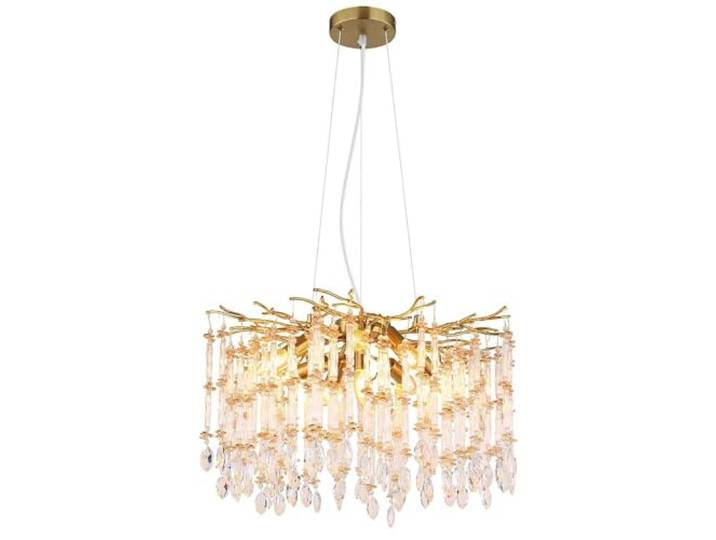 Pendelleuchte Luster Kronleuchter Hängelampe goldfarben Glaskristalle H 120 cm