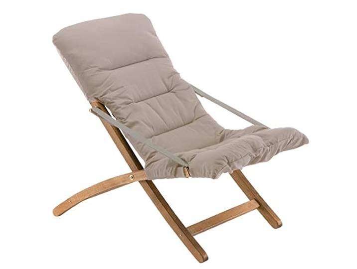 fiam Linda Soft Relaxsessel für den Außenbereich, aus Buchenholz, Walnussholz