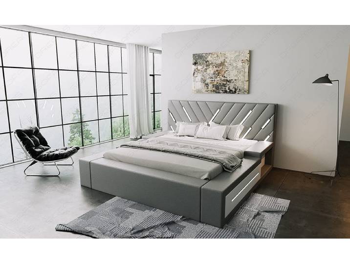 Wasserbett Contrada mit LED und zweifarbigem Design