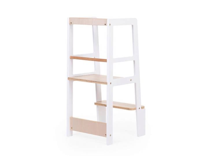 Childhome Lernturm, Weiß, Baltimore, Holz, Buche, 90x40x41 cm, Babymöbel, Hochstühle & Zubehör, Lerntürme