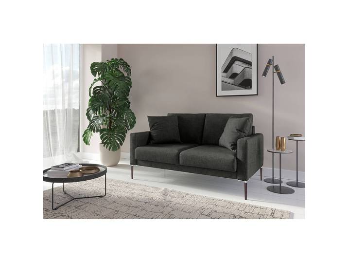 2-Sitzer Sofa Grau/Dunkelgrau Samt Ravi 154 x 83 x 90cm Skandi