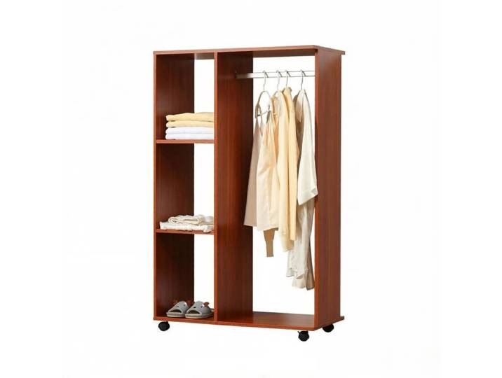 Penderie mobile ouverte – Walnuss – tringle de penderie et étagères ouvertes – 80 x 40 x 128 cm