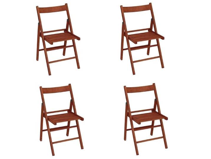 chaise pliante en bois de hêtre cerisier 4 pièces
