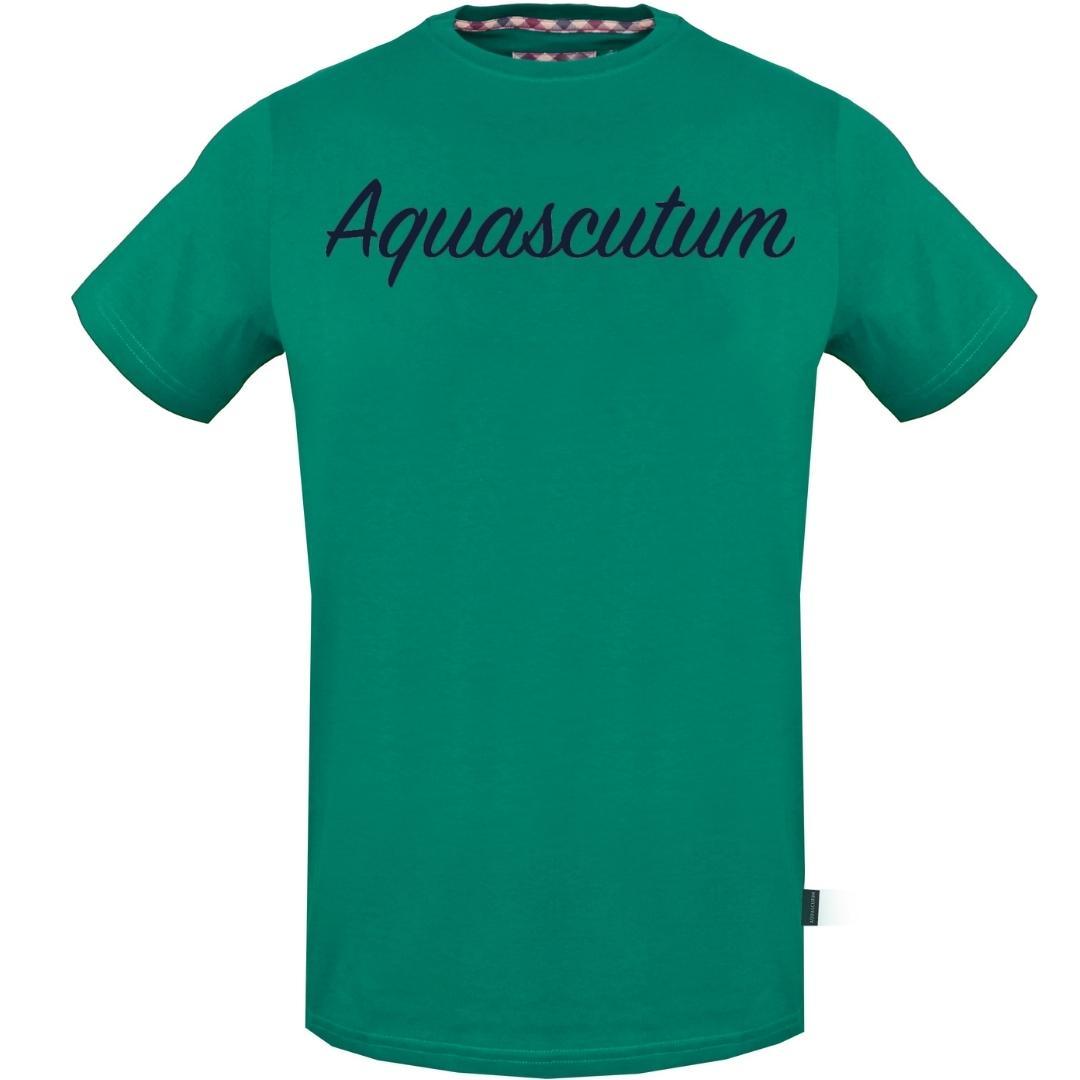 Aquascutum Unterschrift Logo Grünes T-Shirt