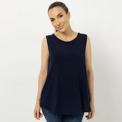 KIM & CO. Top, A-Linie Deluxe Brazil Knit Kontrast-Stickerei leger weit