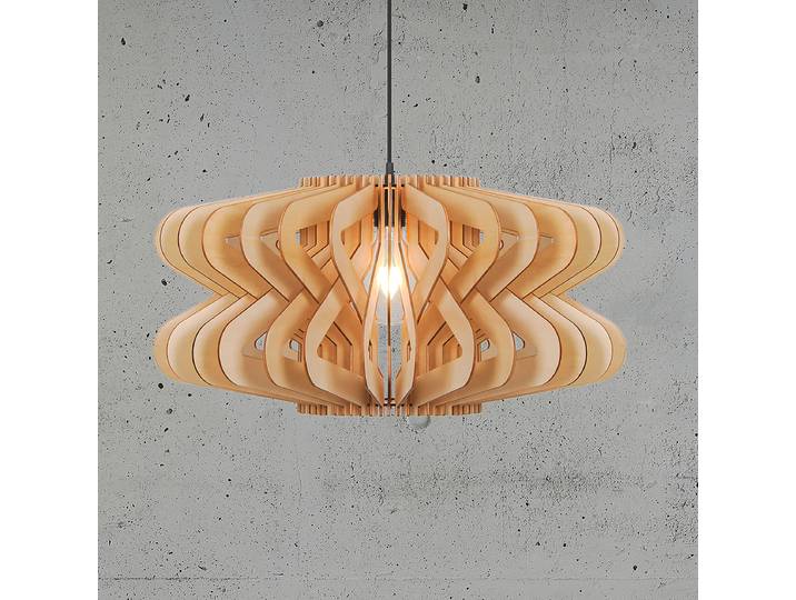 Pendelleuchte Manago 50 x 25 x 50cm Braun Material: Holz teilmassiv Oberfläche Holz: Lasiert E27