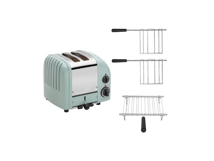 Dualit Toaster Dualit Paket 3, 2er Toaster mit Brötchenaufsatz und 2 Sandwichzangen
