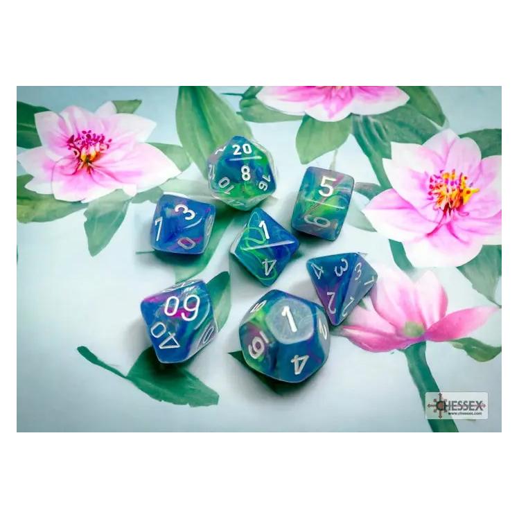 Chessex RPG-Würfelset: Festlich - Vielseitig - Seerose/Weiss (7) (CHX27546-601982012335)