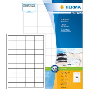 Herma Premium 4608 8800 Etiketten weiß 48.3x25.4mm, 8800 Stück