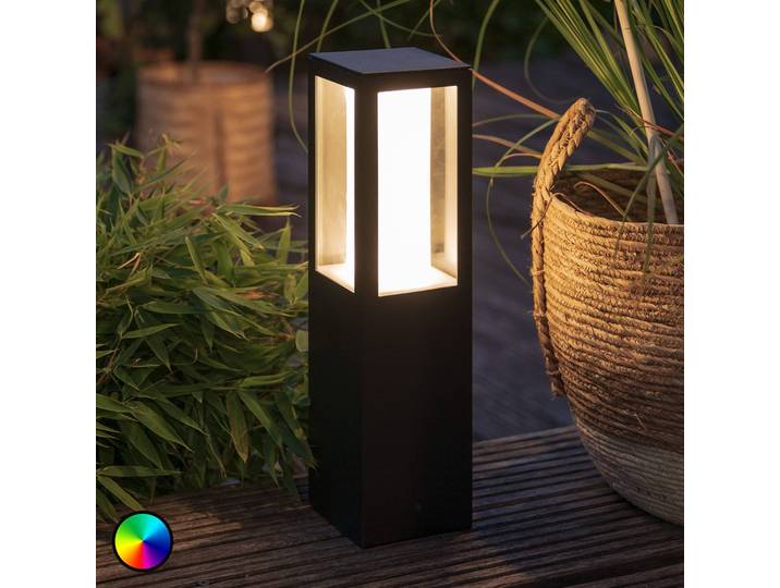 Philips Hue Impress Sockelleuchte, schwarz, RGBW Impress, dimmbar, schwarz, Aluminium, Modern