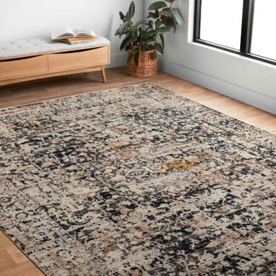 Alexander Home Reese Vintage Medallion Distressed Area Rug