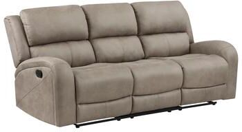 "Fremont & Park Mabel 84.5"" Polished Microfiber Manual Double Reclining Sofa"