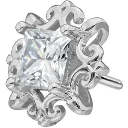 14 Karat Gold Schraubaufsatz mit Außengewinde MOISSANIT-QUADRAT + ORNAMENTE
