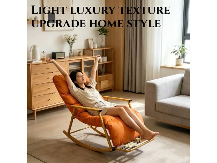 Fauteuil de balcon pliable sans structure, chaise paresseuse individuelle orange, chaise à bascule relaxante, mecedora pour adultes, mobilier de chambre pour adultes