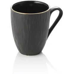 4x Becher Set MAYA KURO, Ø 8,5 cm, 330 ml, schwarz, Porzellan Tasse