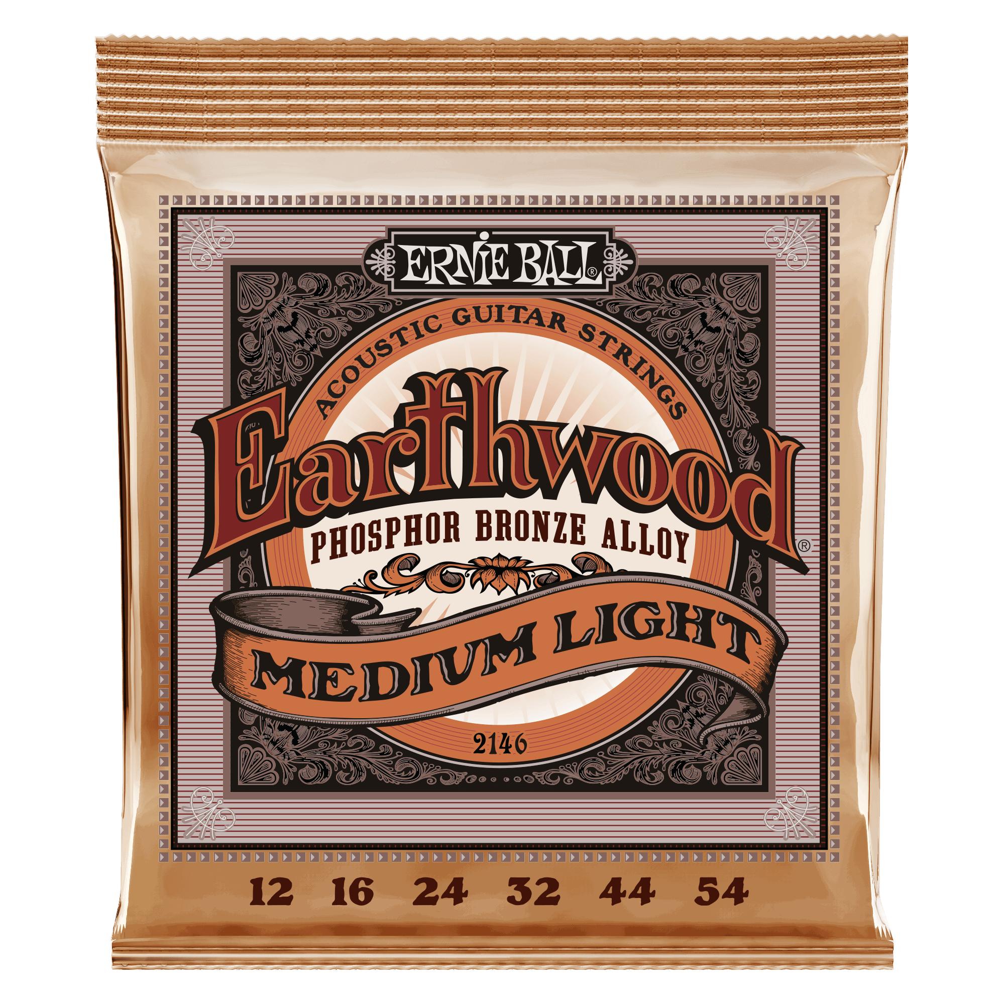 Ernie Ball Earthwood Medium Light Phosphor Bronze (6x, Gitarre, 0.05") (EB2146)