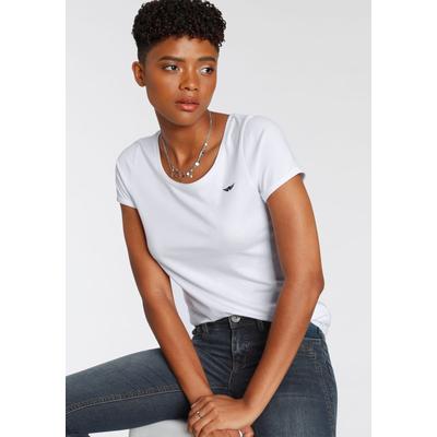 T-Shirt ARIZONA, Damen, Gr. 52/54, weiß, Jersey, Obermaterial: 50% Baumwolle, 50% Modal, bestickt, unifarben, Basic, figurbetont hüftbedeckend, Shirts T-Shirt, Kurzarm, figurbetont, Basic-Stil, aus Baumwollmischung