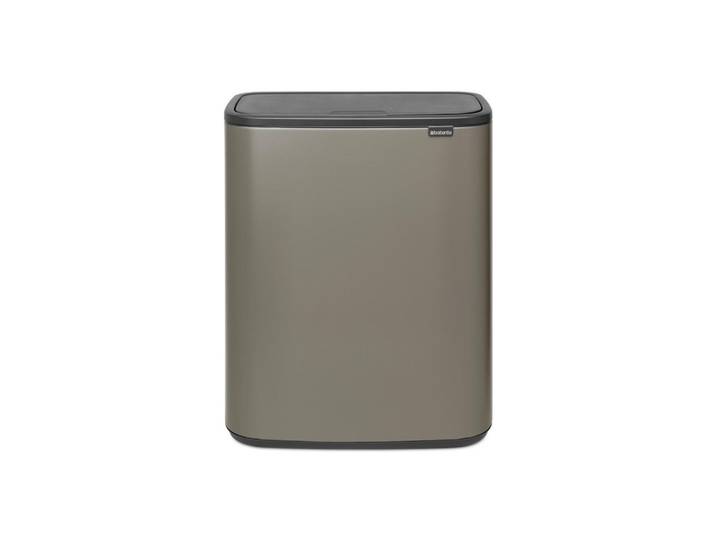 Brabantia Abfalleimer BO Touch Bin, Platin, Kunststoff, 2 x 30 L, 54.5x65.6x31.2 cm, Küchen, Küchenausstattung, Mülleimer