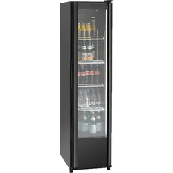 BARTSCHER 700812 300L Gewerblicher Glastürenkühlschrank (300 l, F, 1840 mm hoch}, Schwarz)