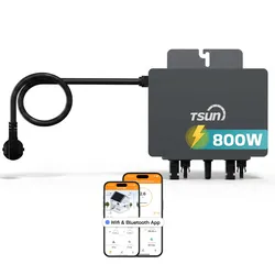 TSUN TSOL-MX800Lite 800 W Mikro-Wechselrichter, 2 MPPT, WiFi & Bluetooth, IP67, Micro Inverter für 2 Solarmodule inklusive 5m Anschlusskabel