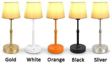 Uplift Picks Rechargeable Cloth Shade Touch Table Lamp With Warm Replaceable Bulb Lighting a black