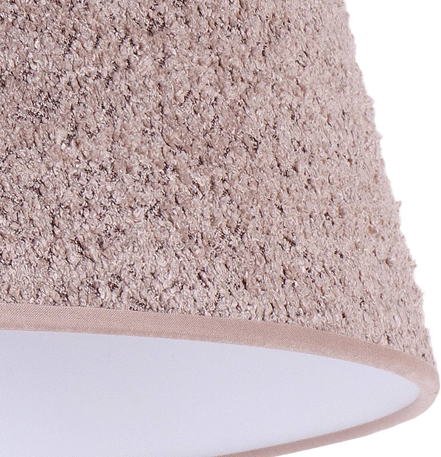 Hängelampe Boucle Duolla, dimmbar, braun / rost, für Wohn- / Esszimmer, Textil / Stoff / Seide, Pendelleuchte
