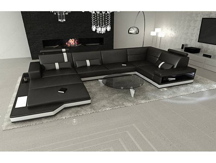 Sofa Messana U-Form in Leder