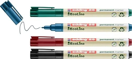edding 25 EcoLine Permanentmarker farbsortiert 1,0 mm, 4 St.