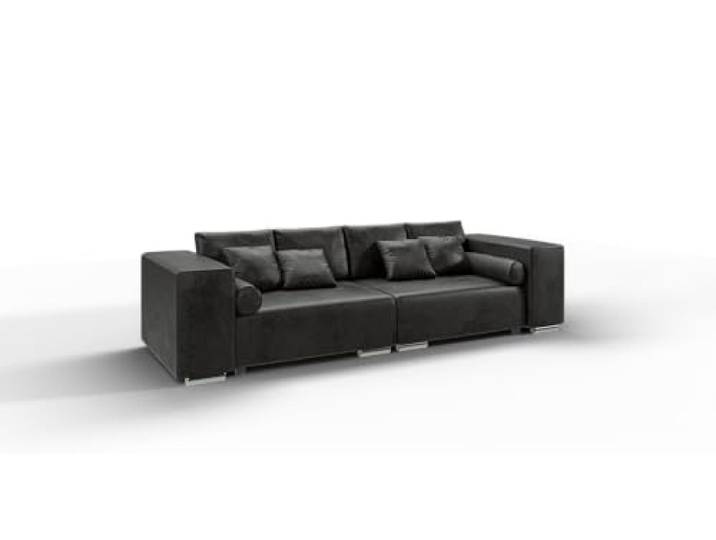 S-Style Möbel Softy Sofa 5-Sitzer Mit Schlaffunktion für Wohnzimmer Couch Aus Mikrofasern Möbel Freistehende Polster Sofas & Couches Couchgarnitur Anthrazit 290 x 110 x 80 cm