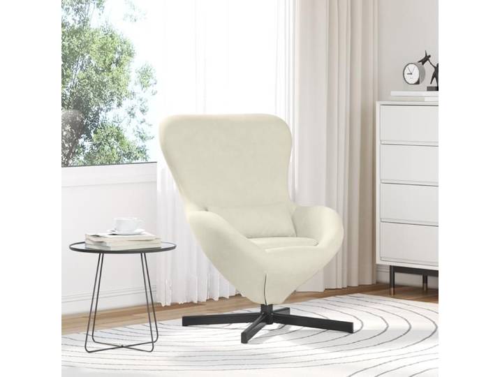 Réduction FR - Fauteuil œuf Fauteuil relaxation - Confort moelleux - Velours Crème -571503