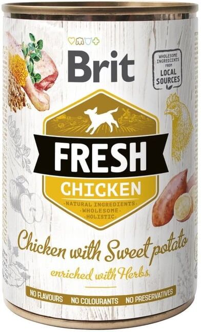 Brit Fresh Comida Úmida Frango com Batata 6 unidades x 400g