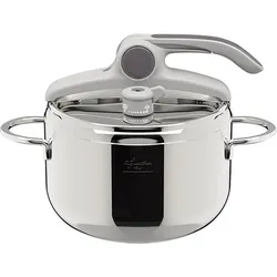 Lagostina Lecker, Schnellkochtopf, cm 22 L. 5, Pfanne + Kochtopf, Silber