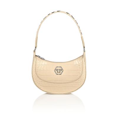 Handtasche PHILIPP PLEIN "Crocco Print", Damen, beige (06, beige), Taschen Handtasche