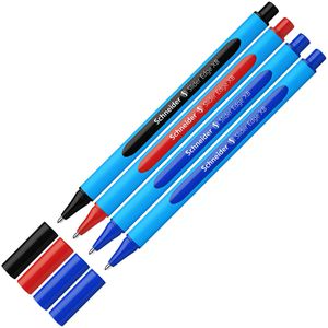 Schneider Kugelschreiber Slider Edge XB, 152271, Gehäuse blau / sortiert, 4 Stück