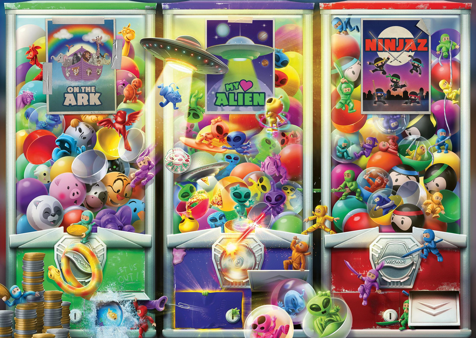 Ravensburger Puzzel 1000 stukjes - Dieren, aliens en ninjas - Geanimeerde films
