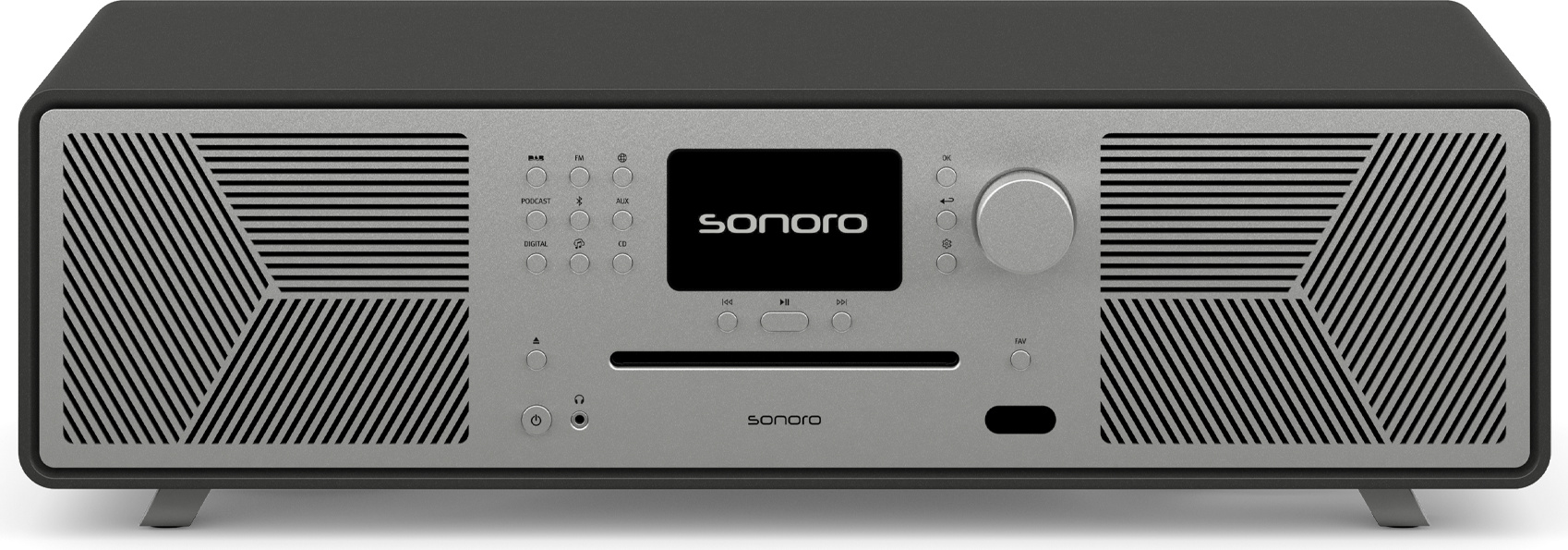 Sonoro MEISTERSTUCK (Gen.2), Graphit, Silber, 1 Disks, Vorderseite, 2-Wege, 13,3 cm (5.25"), DAB+, FM