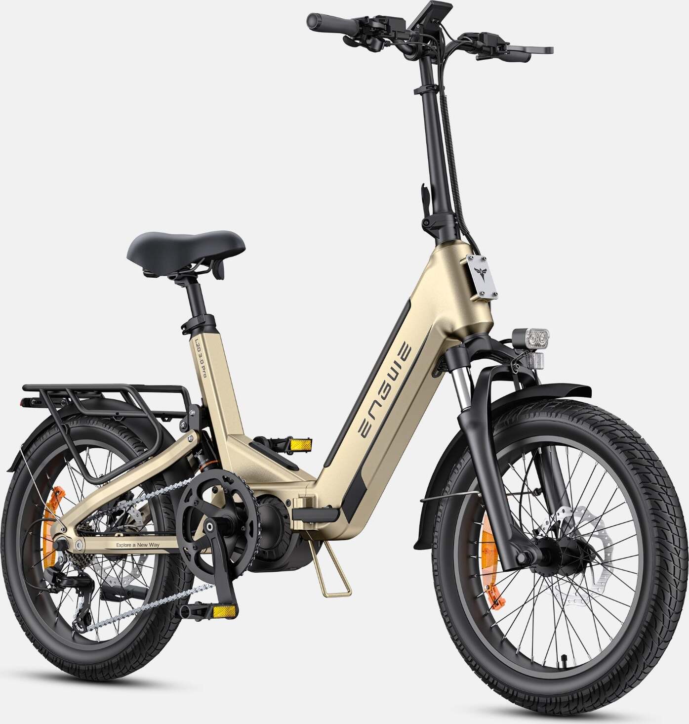 E-Bike L20 3.0 PRO - Motor 250W Akku 48V15AH 20 Zoll Räder TUV Hydraulische Scheibenbremsen - Gold