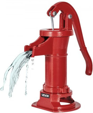 VEVOR Antieke Handpomp van Gietijzer, Rood, 7,6 m Opvoerhoogte