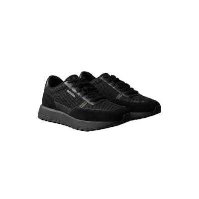 Sneaker CALVIN KLEIN "CITY RUNNER LACEUP NY-REC SU", Herren, Gr. 43, Textil, schwarz, Leder, Textil, Mesh, aufgeraut, unifarben, Basic, Schuhe Sneaker, Freizeitschuh, Halbschuh, Schnürer mit Mesh