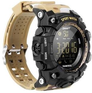 Everyday Crate EX16S Outdoor Smart Watch 5ATM Waterproof Bluetooth Sports Watch With Long Battery Life camouflage Yellow