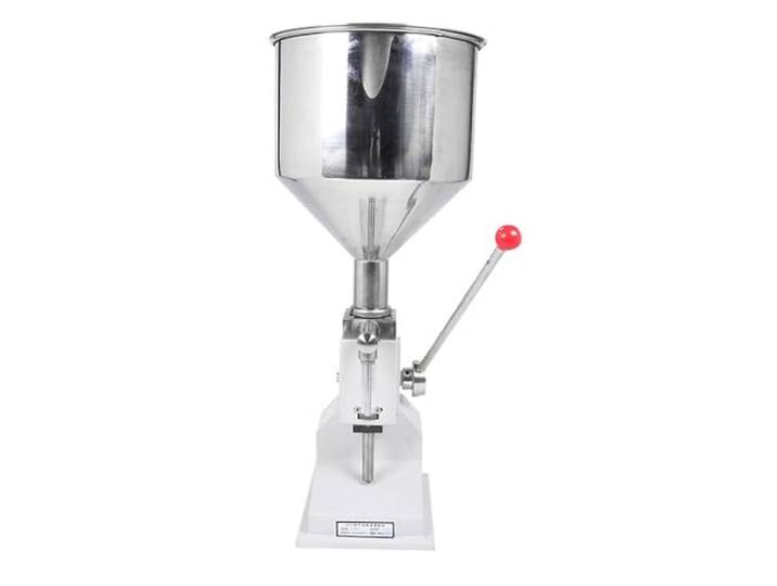 Manuelle Füllmaschine aus Edelstahl, 0–50 ml Flüssigkeitsfüllmaschine mit Trichter, Flaschenfüllmaschinen for Lebensmittel, Kosmetik, Industrie usw.
